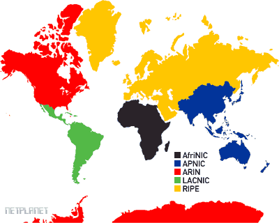 Geografische Regionenverteilung der RIR