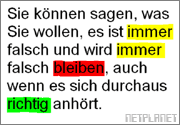 Text mit Textmarker markiert